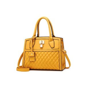 Lock Tote Handbags - Yellow
