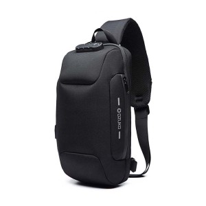 Ozuko Oz9223 Fashion Messenger Anti-theft Usb Charging Port Stylish And Professional Waterproof Crossbody Shoulder Bags (black)