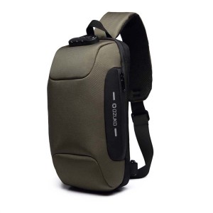Ozuko Oz9223 Fashion Messenger Anti-theft Usb Charging Port Stylish And Professional Waterproof Crossbody Shoulder Bags (army Green)