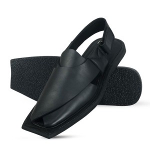 Corium Crm108 Moccasin Sandal With Hand Stitch - Black