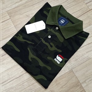 G-star Raw New Men's Exclusive Premium Quality Stylish Camouflage Army Print Polo T-shirt (green)