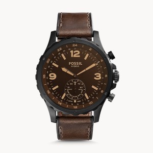 Fossil Hybrid Ftw1159 Commuter Leather Smartwatch