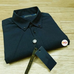Men's Premium Quality Solid Color Slim Fit Full Sleeve Cotton Shirts (black)